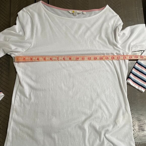 Boden long sleeve t-shirt with striped cuffs  Size M - Picture 6 of 7